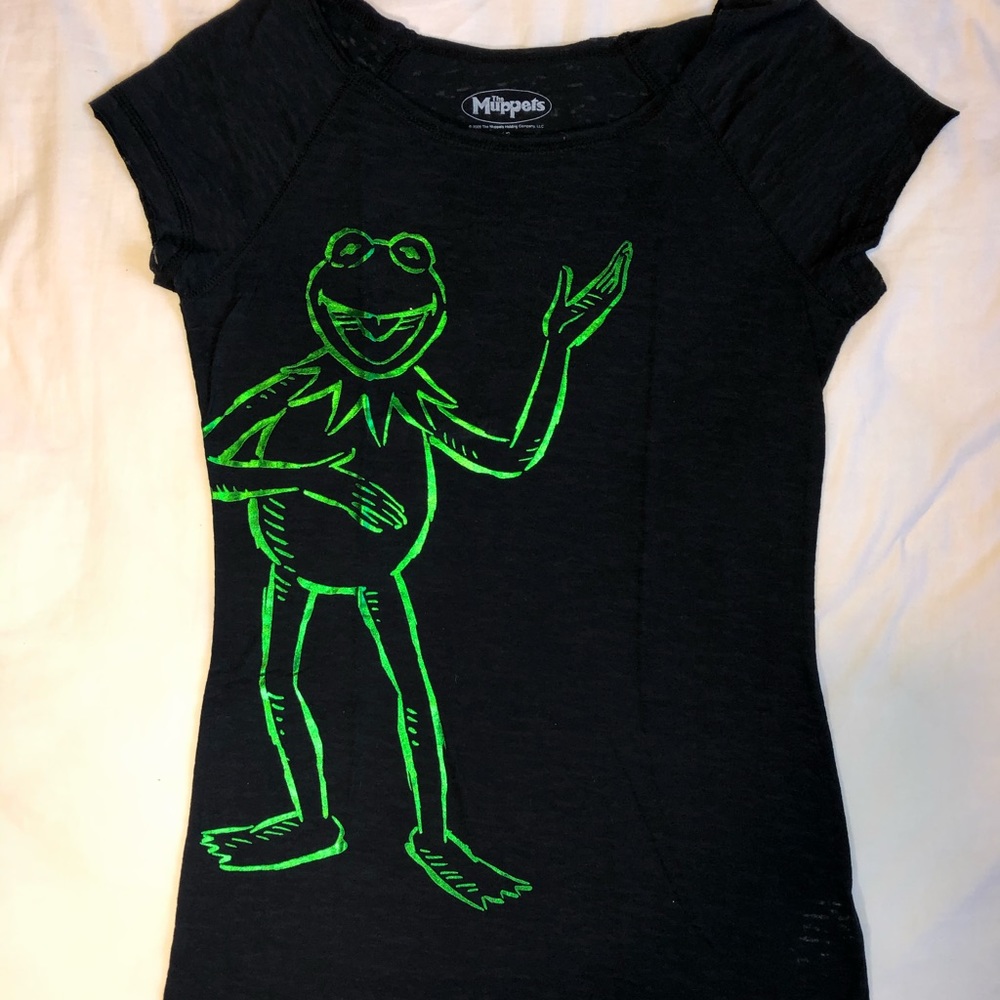 The Muppets - Kermit Green Metallic Print Tee